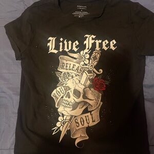 Womans Black Graphic T-Shirt